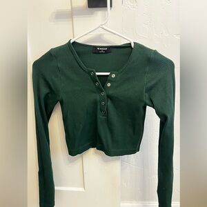 Workshop green seamless red crop top